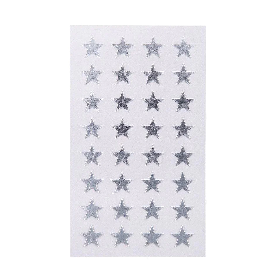 Paper Poetry 13mm Silver Star Stickers