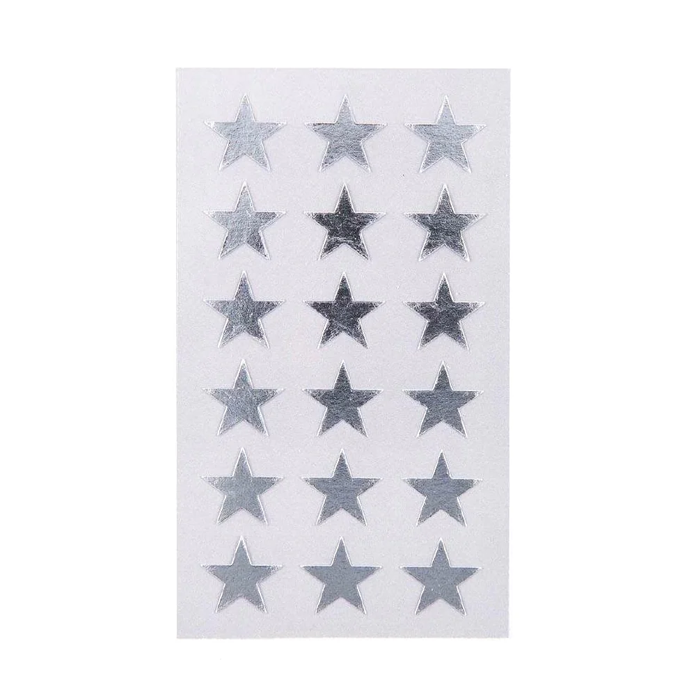 Paper Poetry 18mm Silver Star Stickers