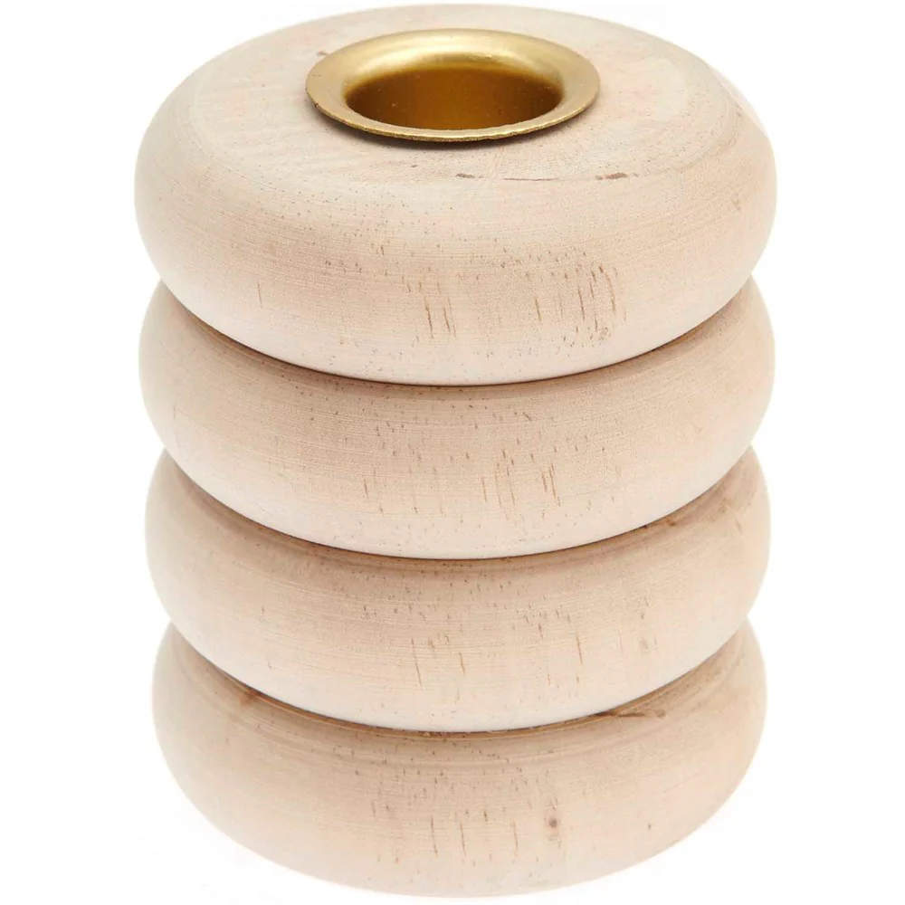 Rico Wooden Rings Candle Holder Large