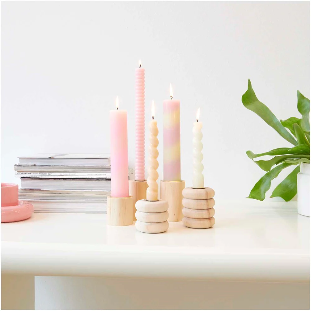 Rico Wooden Rings Candle Holder Small - Image 2