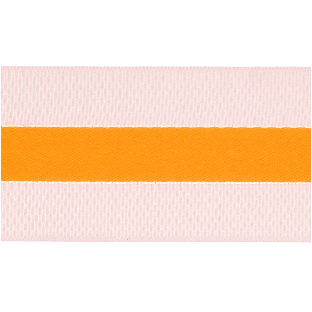 Paper Poetry Woven Ribbon Multi Stripes Apricot / Iris / Neon Orange - Image 2