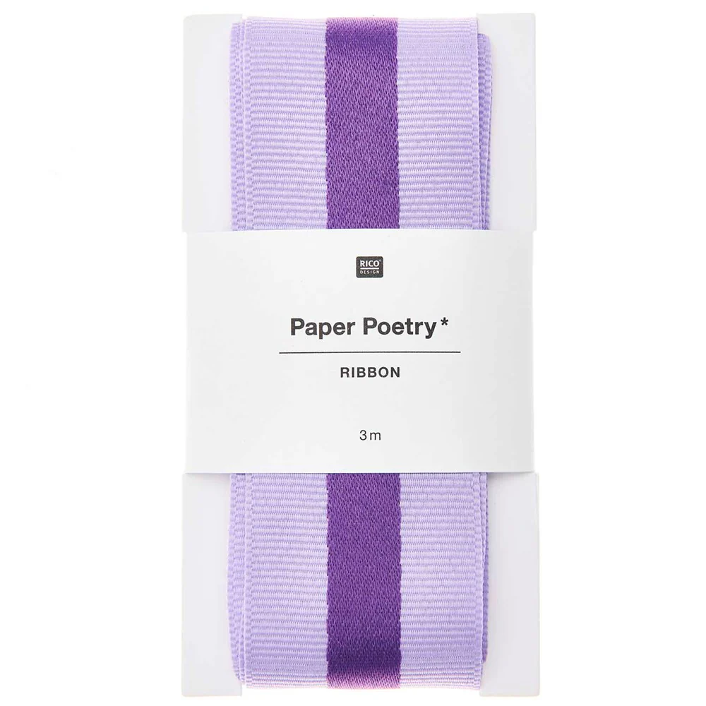 Paper Poetry Woven Ribbon Multi Stripes Lilac / Purple