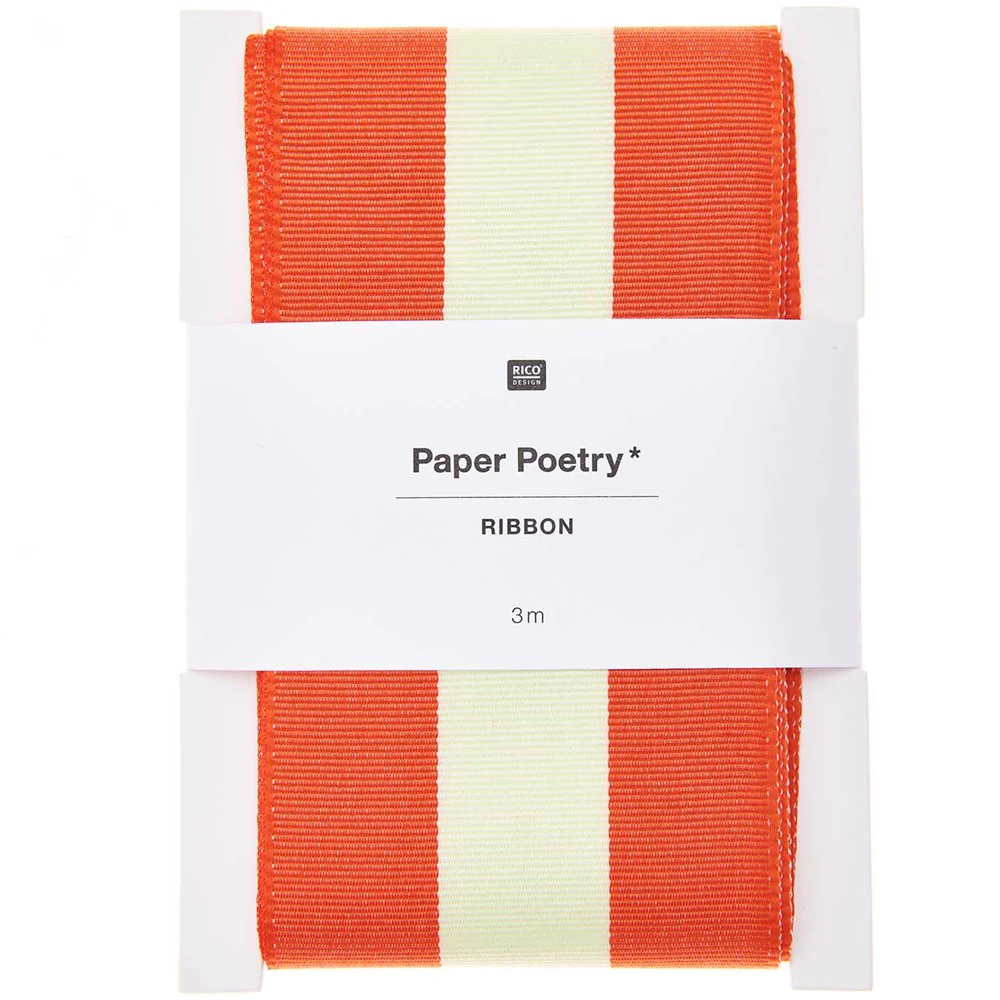 Paper Poetry Woven Ribbon Multi Stripes Orange / Yellow