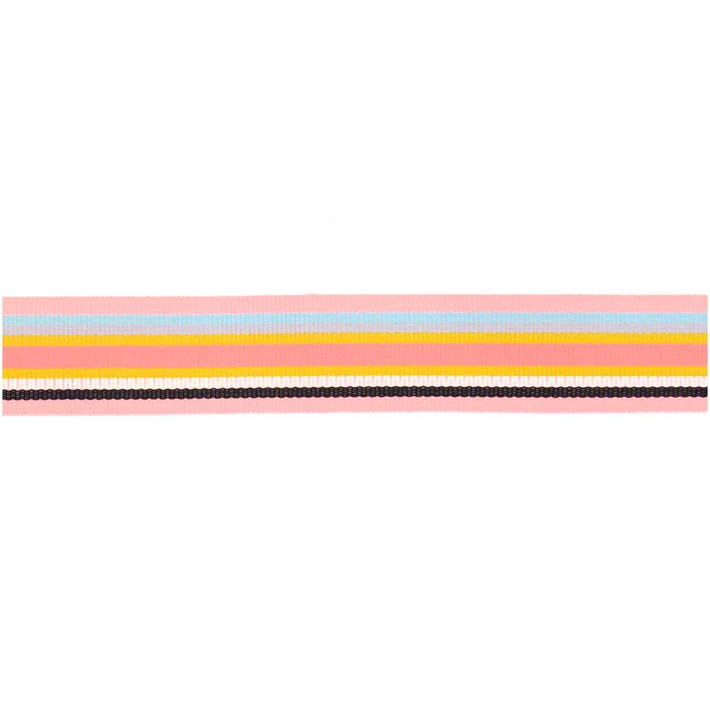 Paper Poetry Woven Ribbon Multi Stripes Neon Glitter Pink / Black / Iris / Grey / Yellow / Blue - Image 2