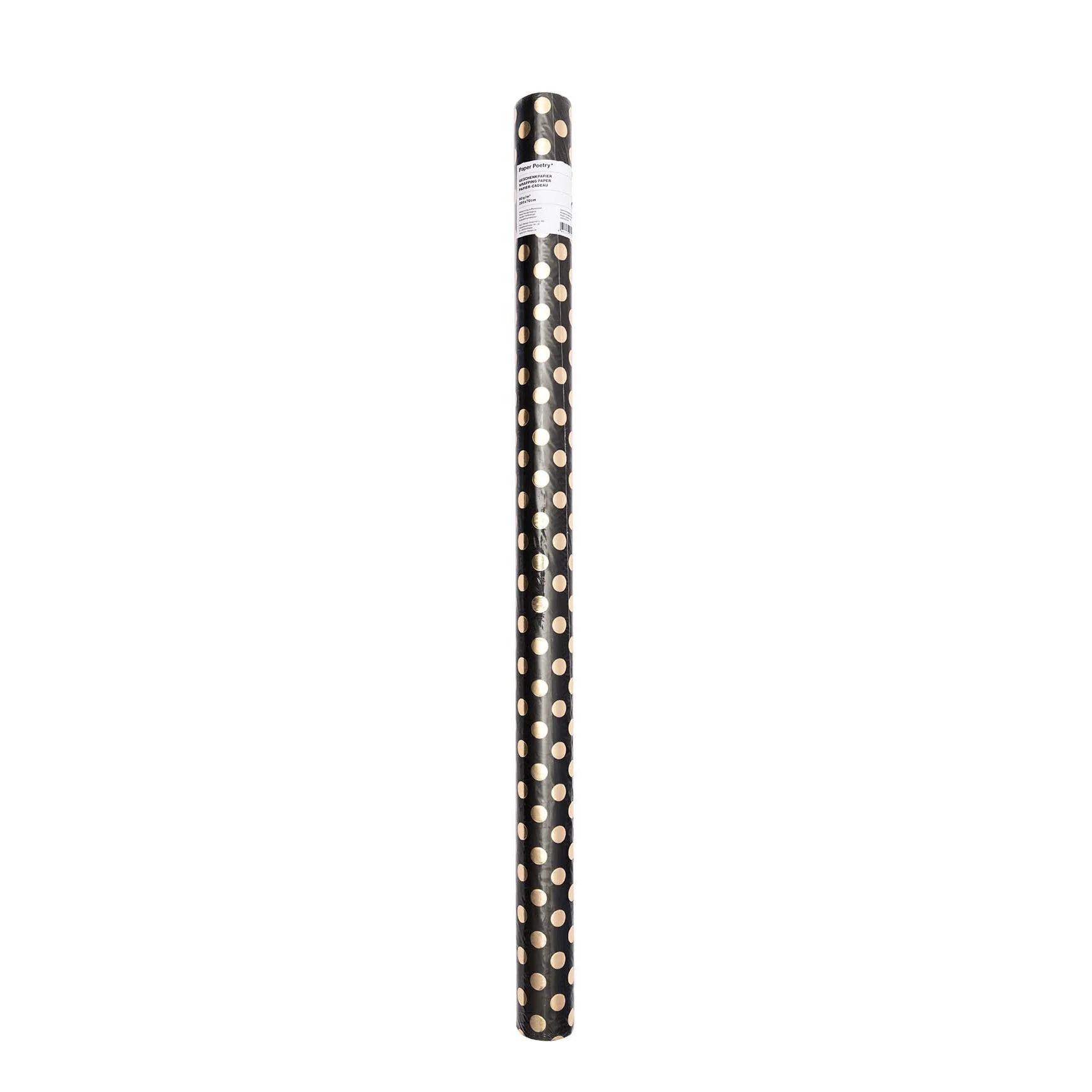 Paper Poetry Wrapping Paper Black Dots Gold