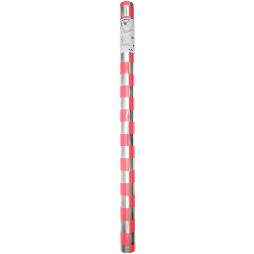Paper Poetry Wrapping Paper Chessboard Neon Pink / Silver