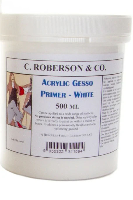 Roberson Acrylic Gesso Primer White 500 ml