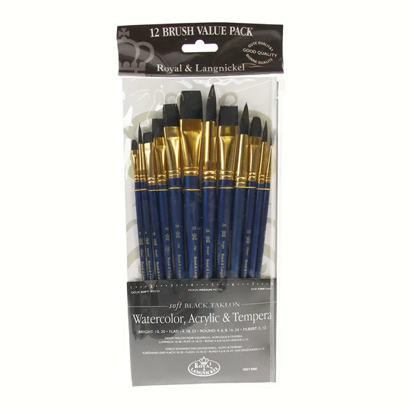 Royal Brush ZipLock Set - Soft Black Taklon Variety - Image 3