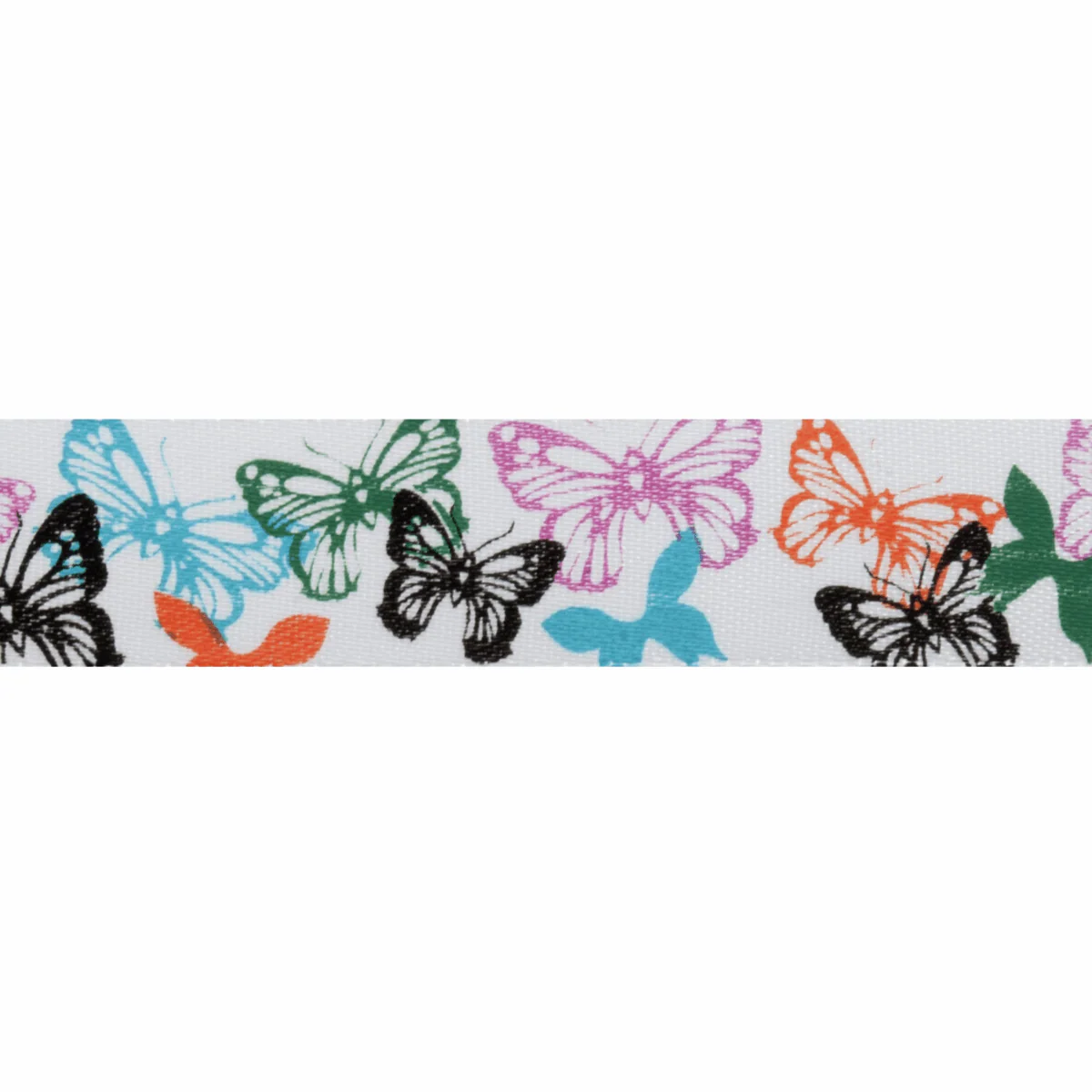 Satin - 5m x 15mm - Butterflies - Multi