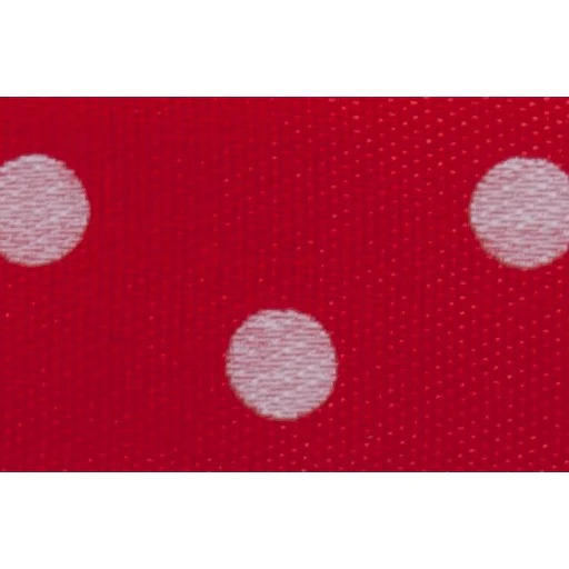 Satin - 5m x 15mm - Polka Dot - Red