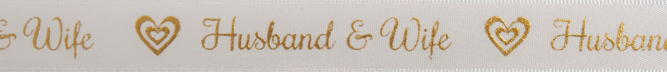 Satin - Husband and Wife - Gold - 5m x 15mm
