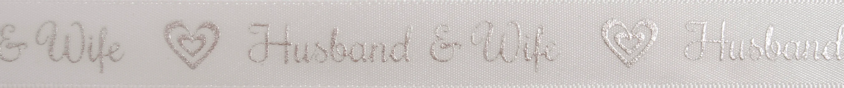 Satin - Husband and Wife - Silver - 5m x 15mm