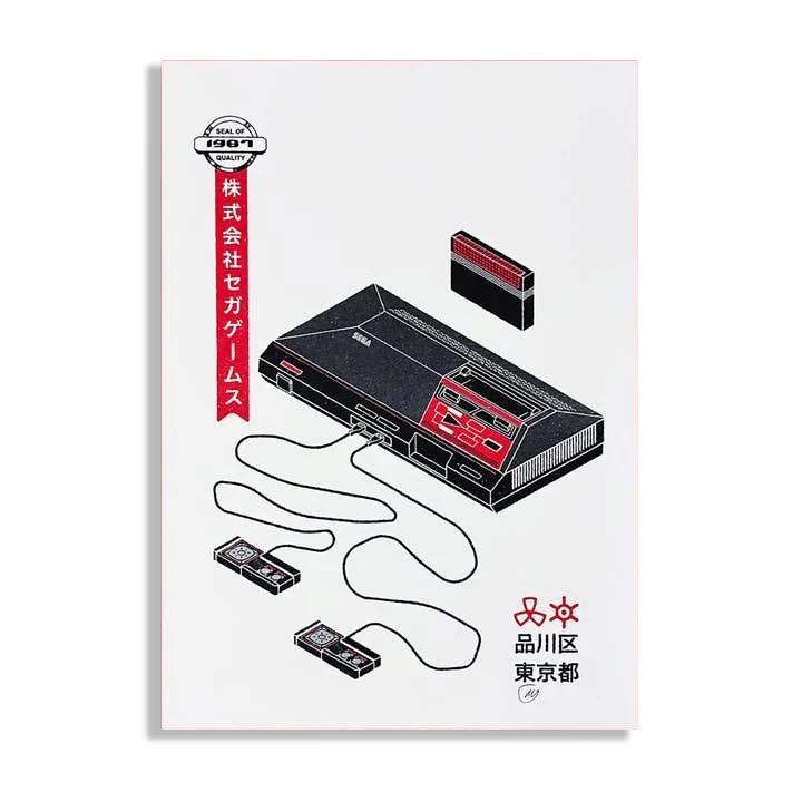 Sega Master System Risograph Print