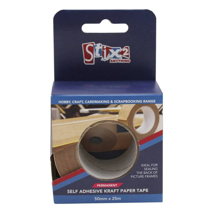 Stix 2 Self Adhesive Kraft Paper Tape 50mm x 25m