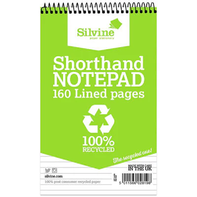 Shorthand Spiralled Note Pad