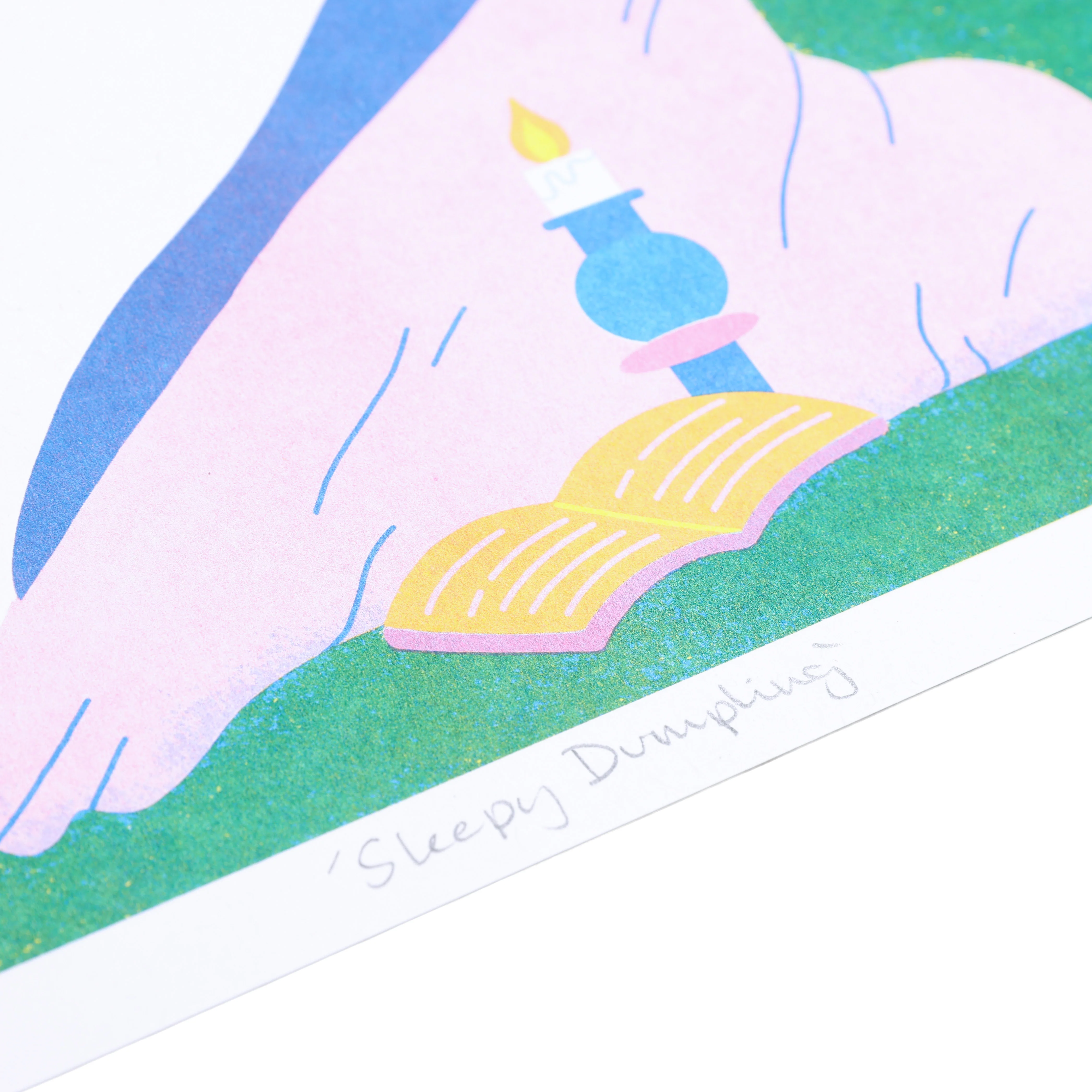 Sleepy Dumpling A4 Risograph Print - Image 2