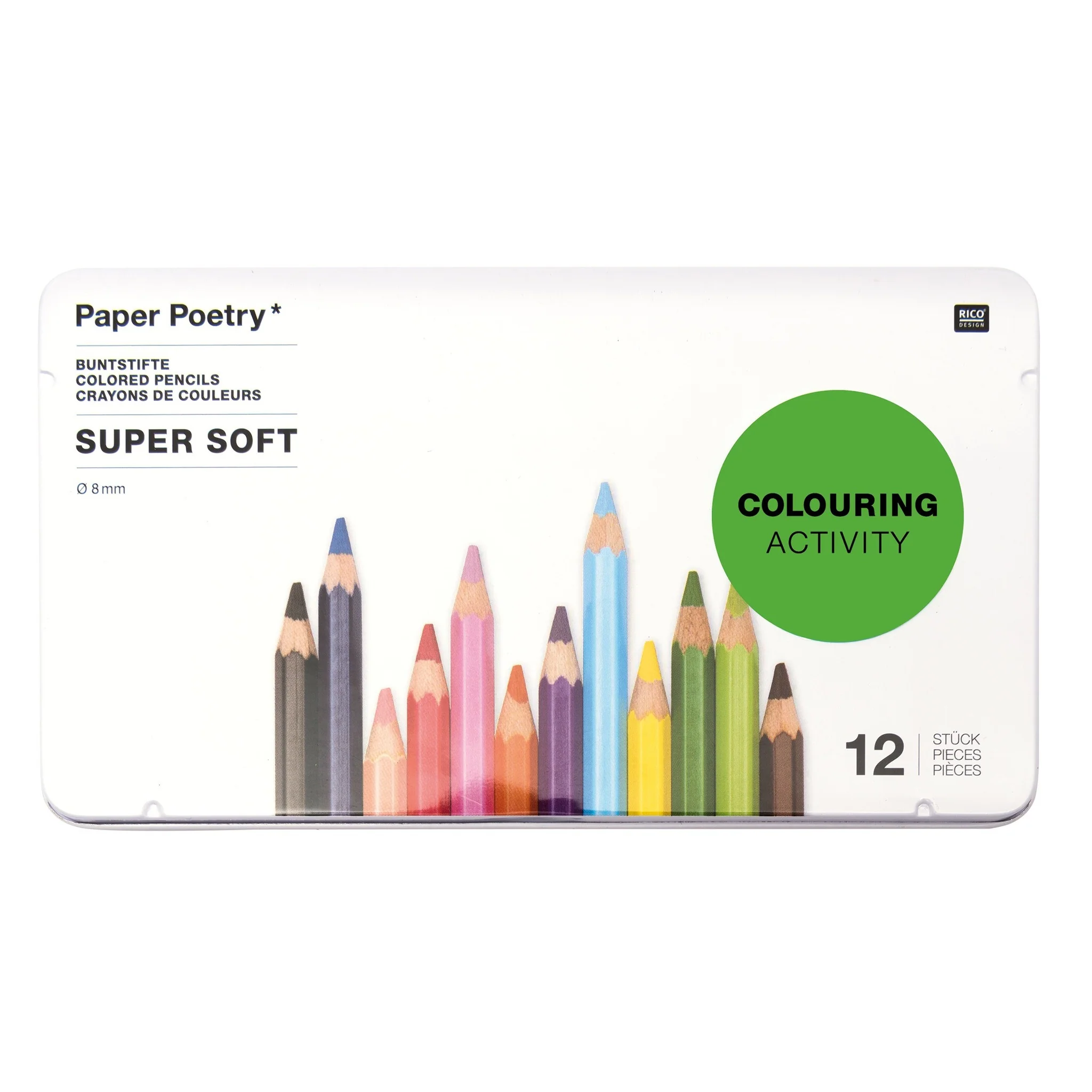 Paper Poetry Soft Coloured Pencils 12