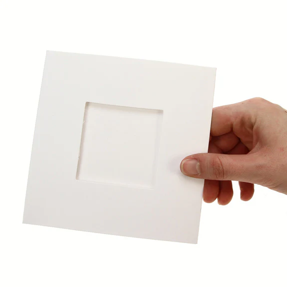 Square Tri Fold Photo Aperture Card Blanks 300gsm 10Pk - White - Image 2