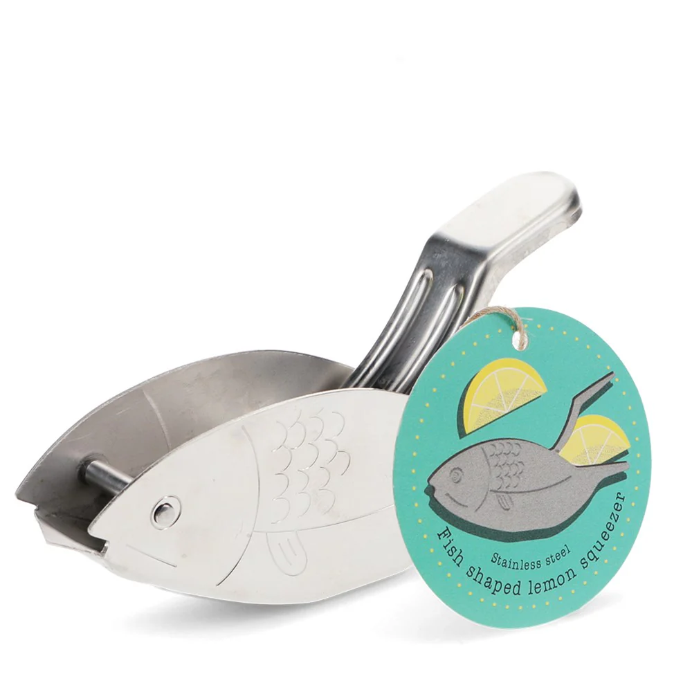 Stainless steel lemon wedge squeezer - Fish