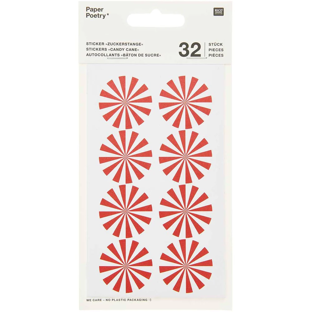 Paper Poetry Red / White Christmas Stickers