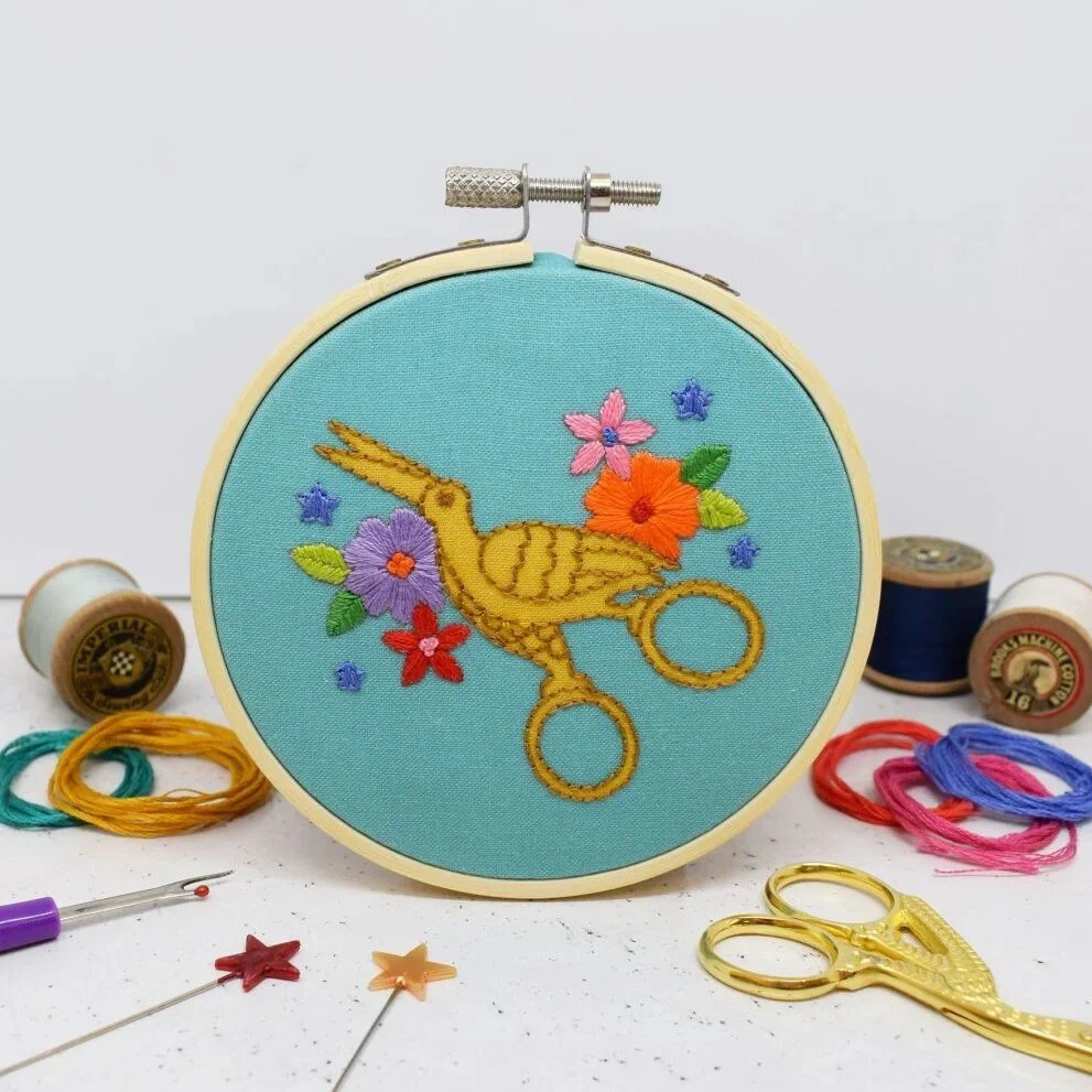 Stork Mini Embroidery Kit