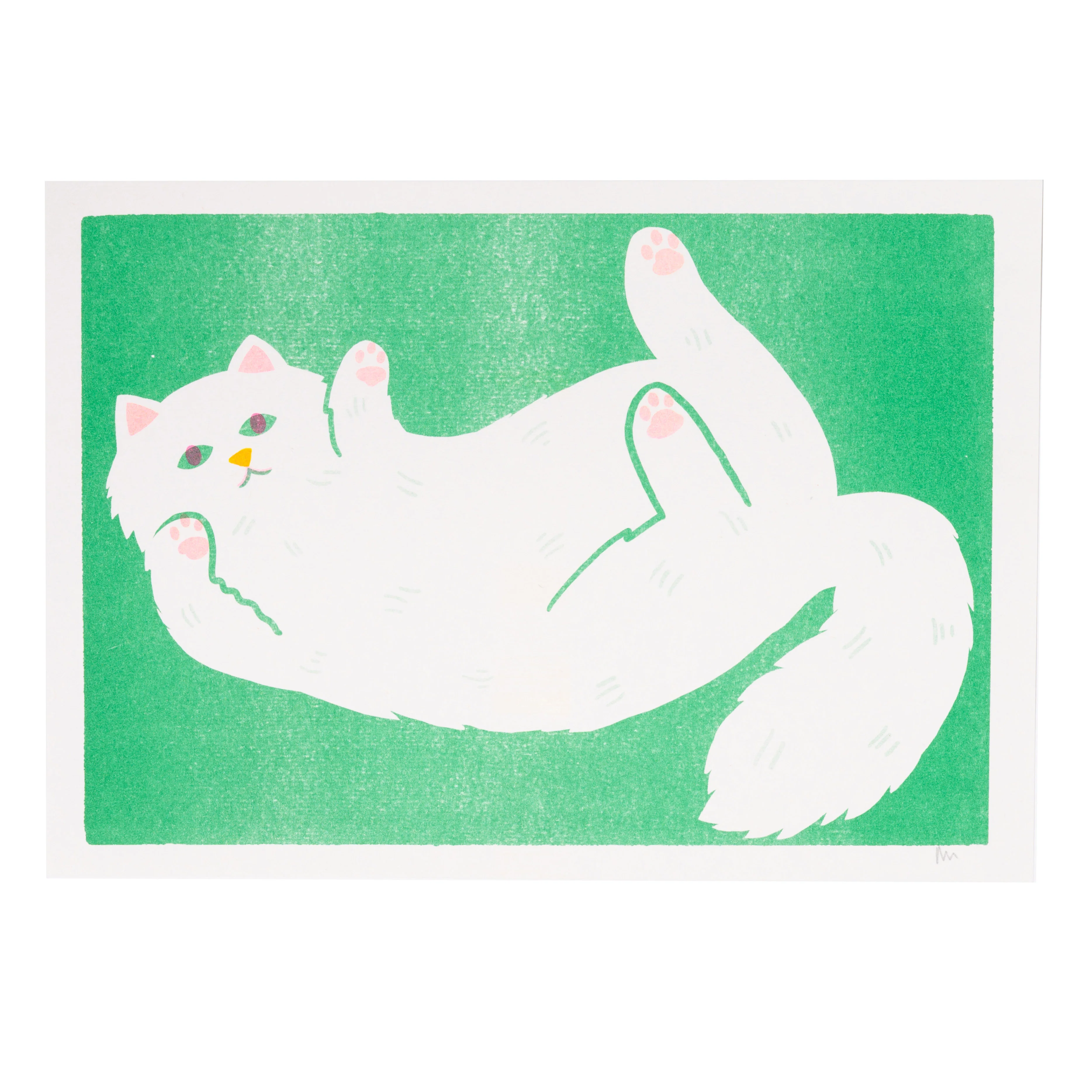 Stretching Cat Print