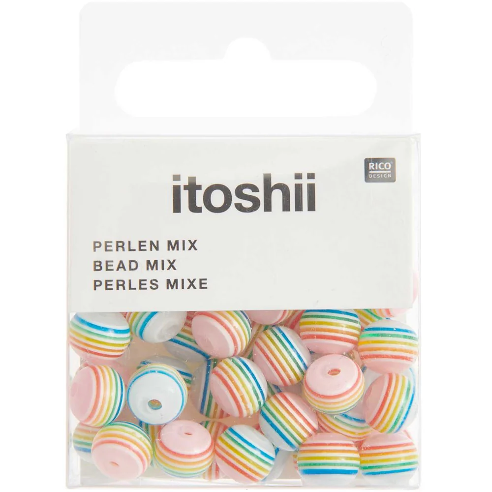 Itioshii Striped Beads Rainbow Mix