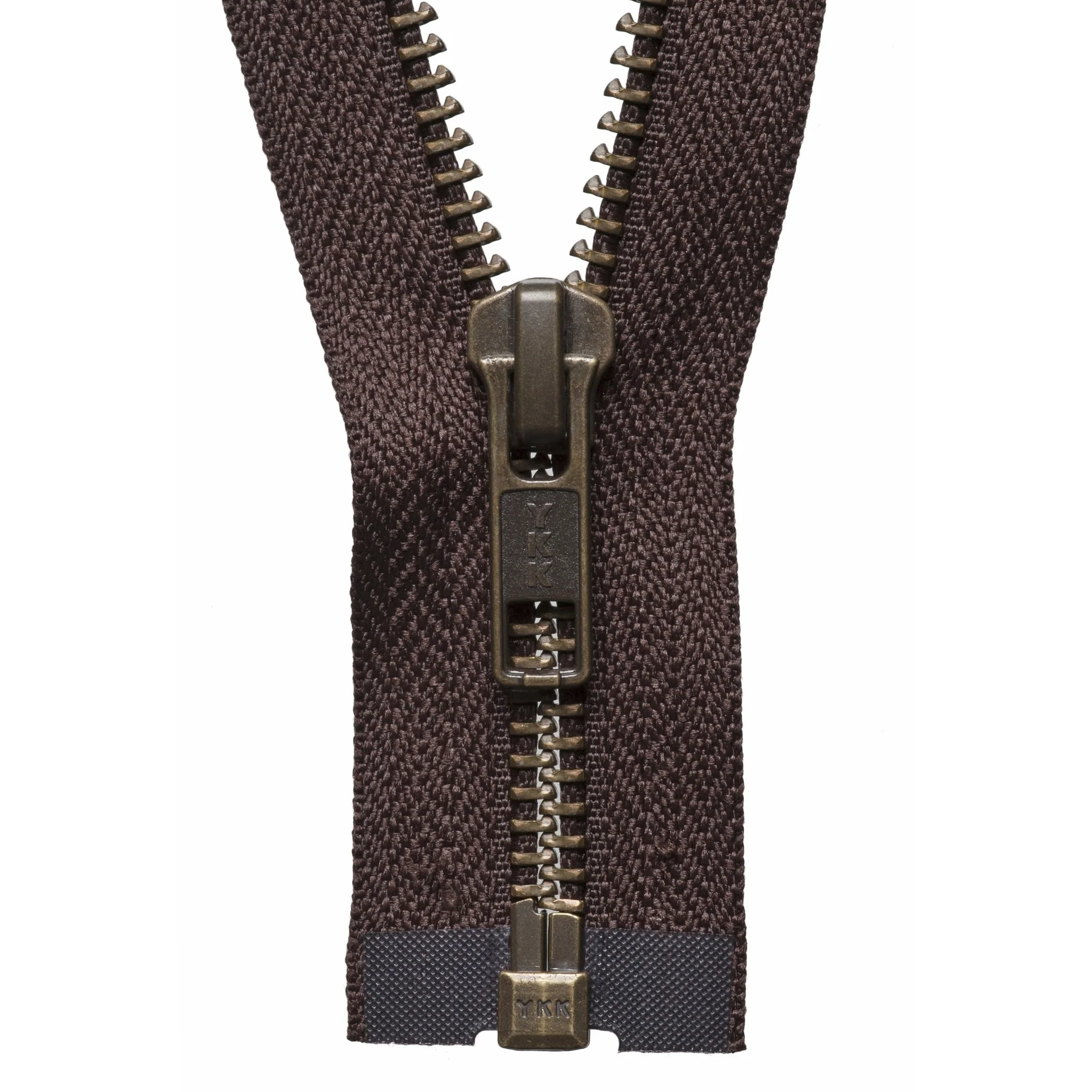 Strong Metal Tooth Open End Zip - 71cm - Brown