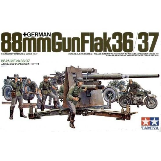 Tamiya 1/35 88mm Gun Flak 36/37 Military Model Kit