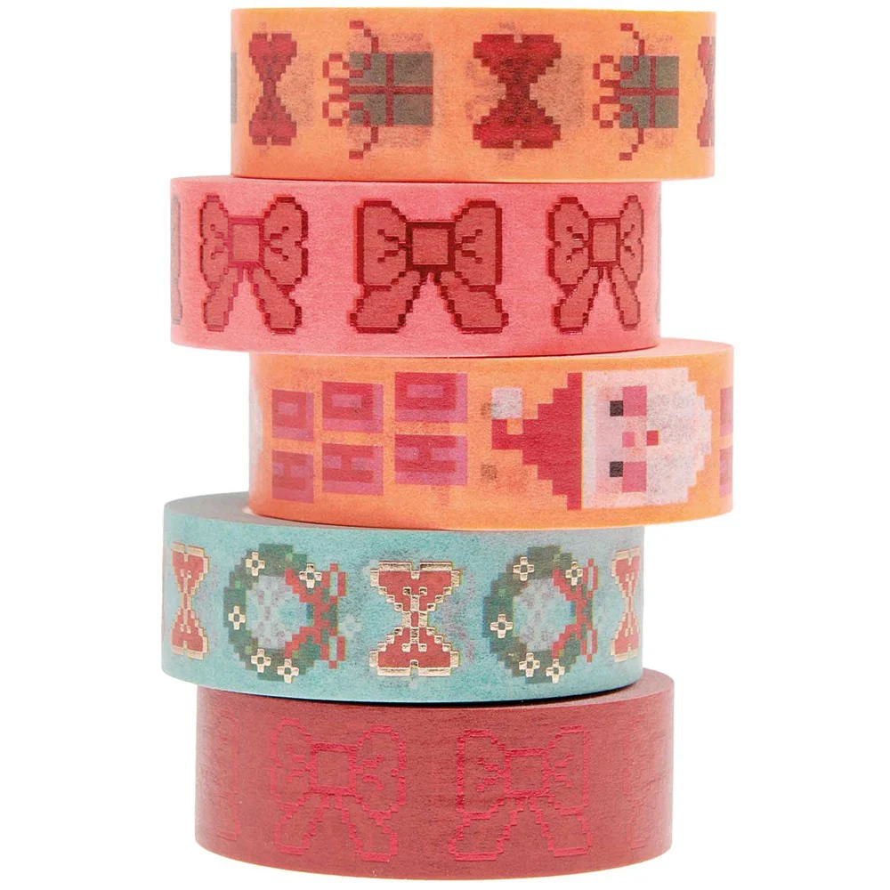 Paper Poetry Tape Set Christmas Bows Pixel