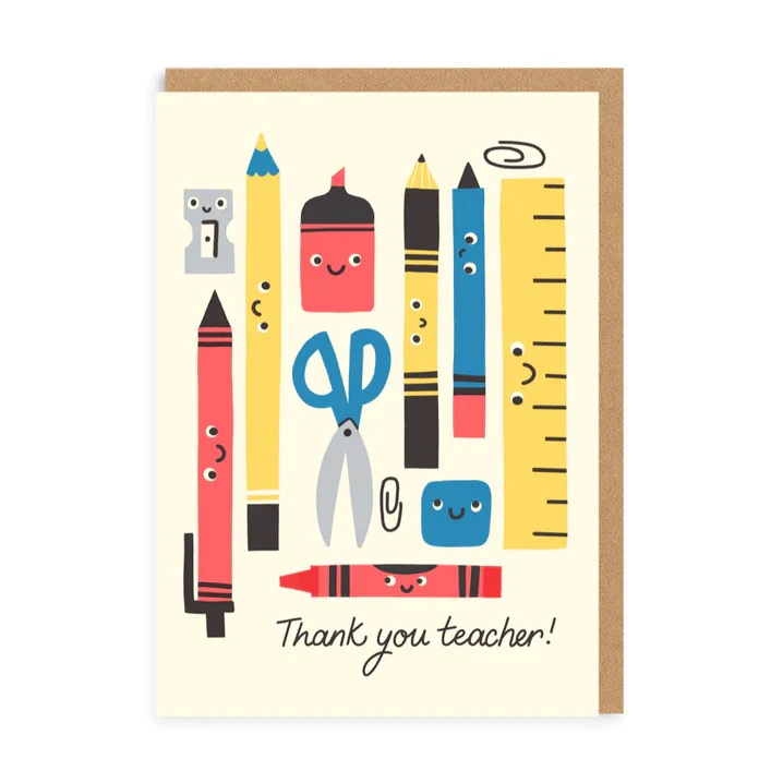 Thank You Teacher Stationery Greeting Card