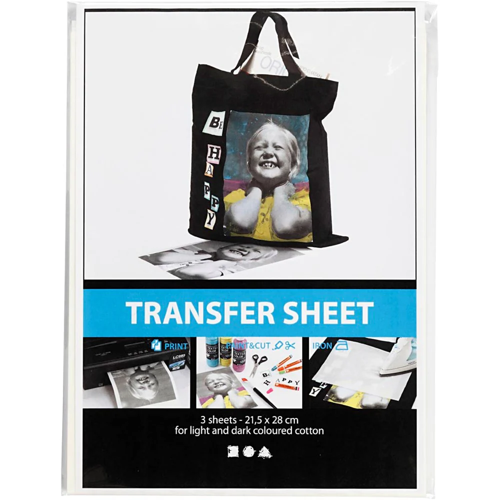 Transfer Sheet: 21.5 x 28cm Dark Fabrics 3pc