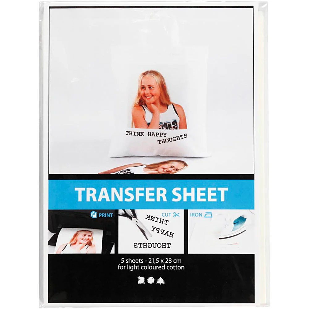 Transfer Sheet: 21.5 x 28cm Light Fabrics 3pc