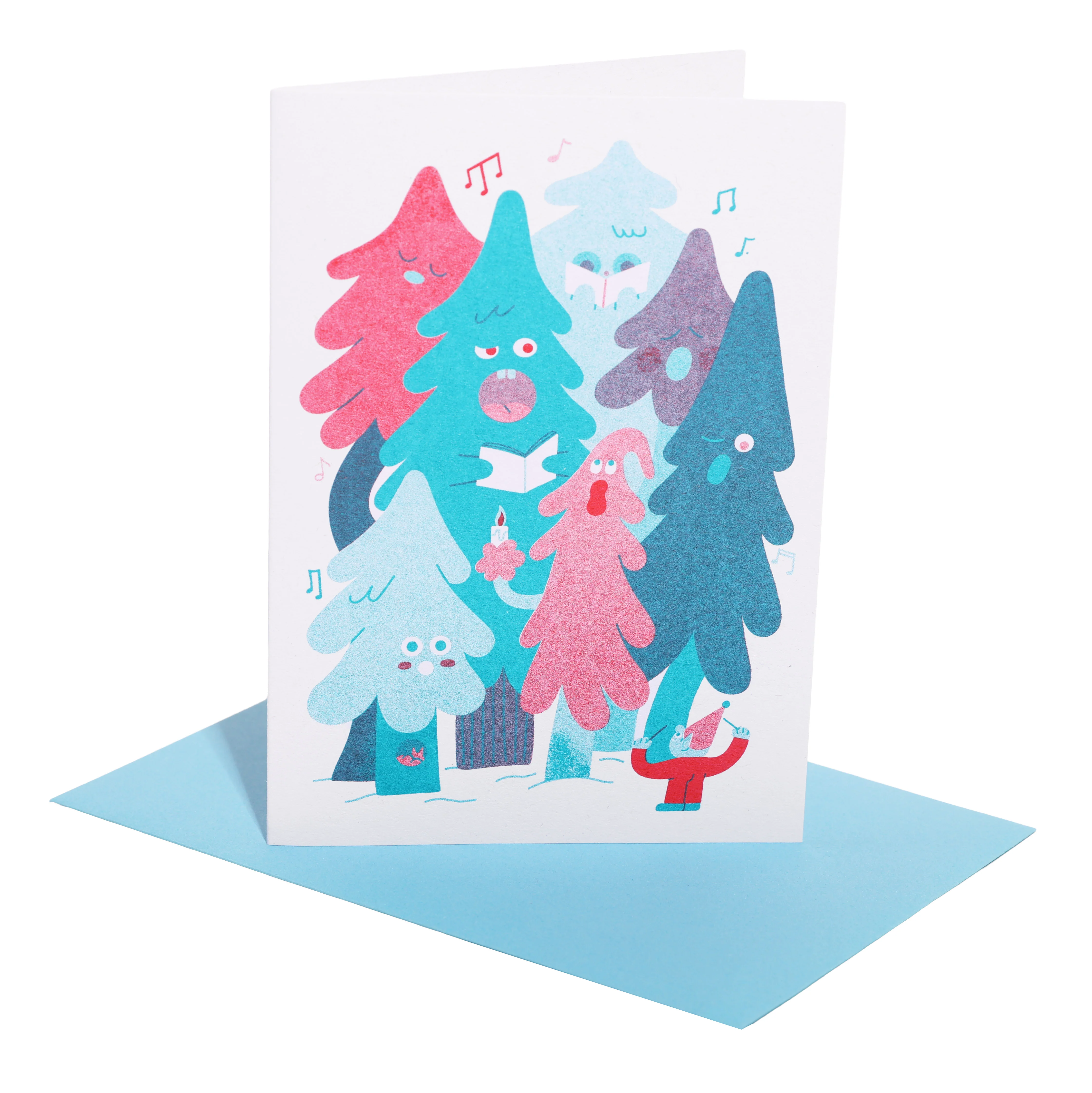 Tree Carols Riso Christmas Card