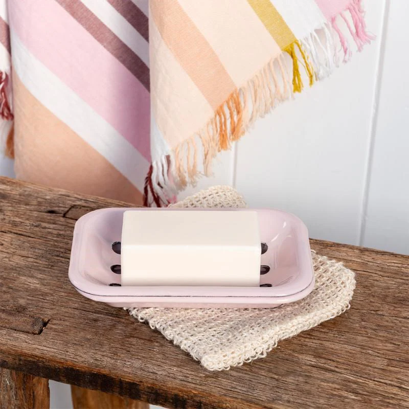 Two-part enamel soap dish - Pink - Image 2