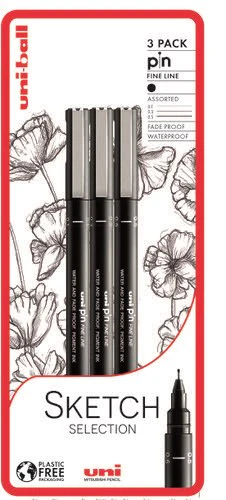 Uni PIN 3pc Blister Sketch Selection PFP