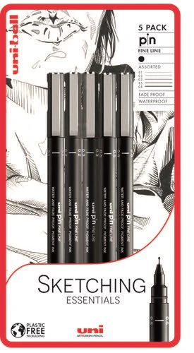 Uni PIN 5pc Blister Sketching Essentials PFP