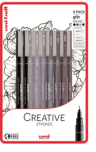 Uni PIN 8pc Blister Creative Strokes PFP