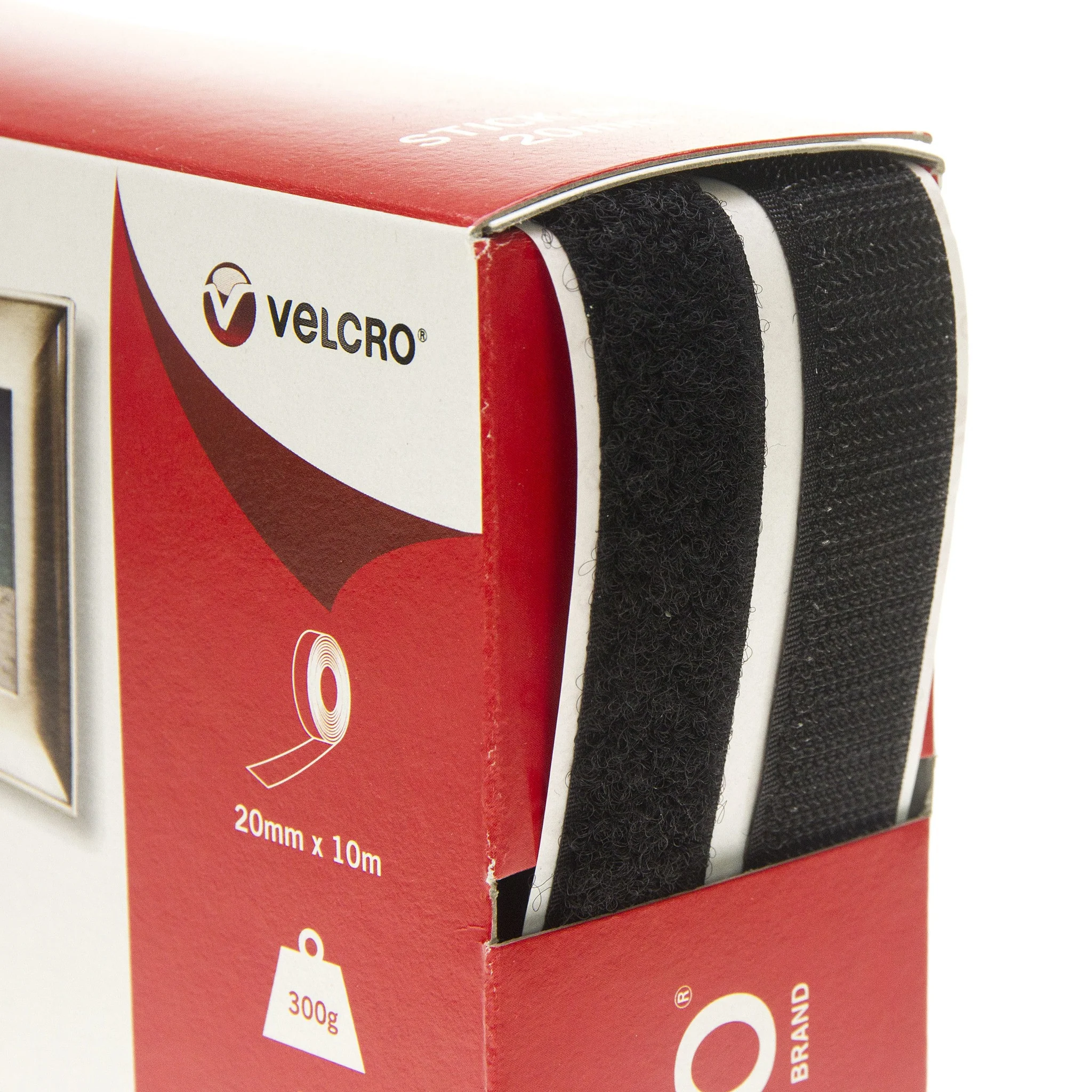 VELCRO Brand Stick On Tape Hook & Loop 20mm x 10m Black - Image 2
