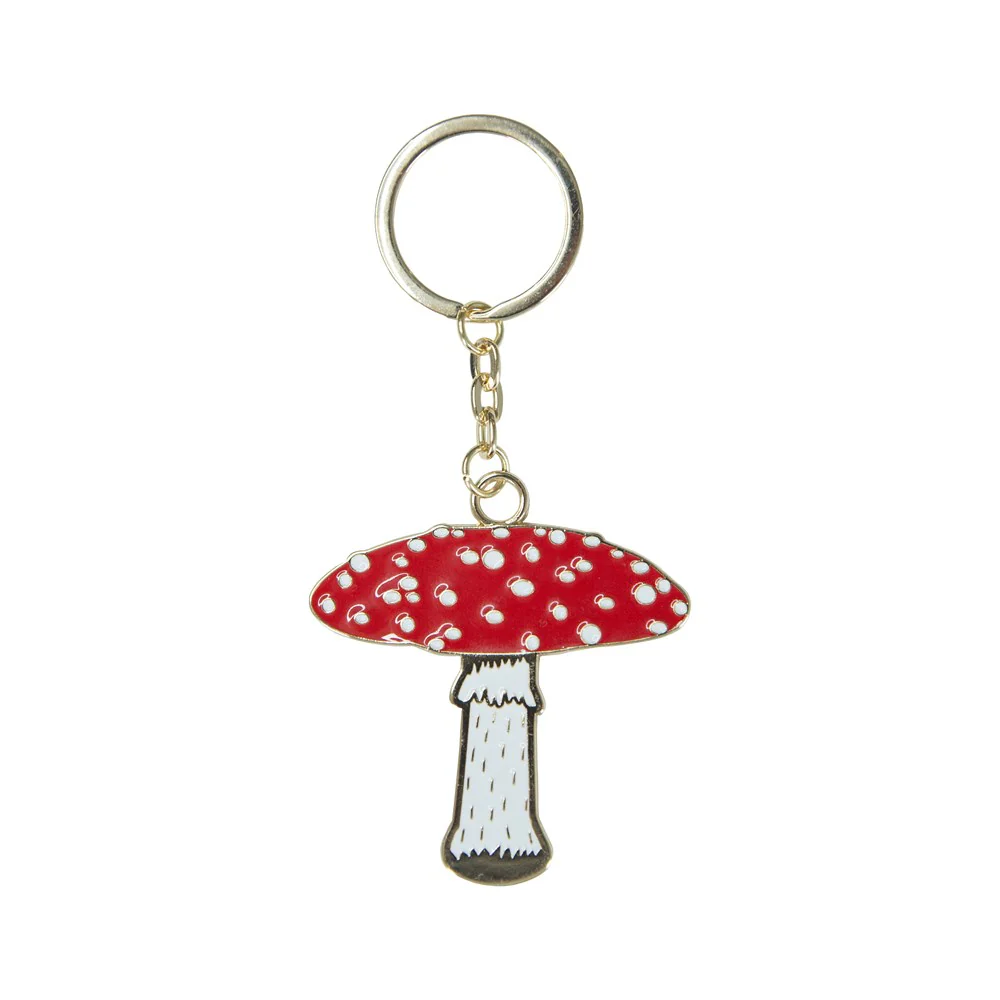 Vintage Mushroom Enamel Keyring