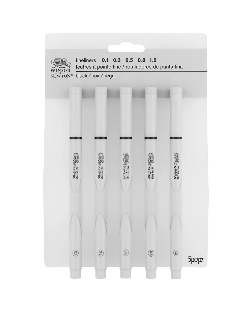 W&N Black Fineliner Set of 5