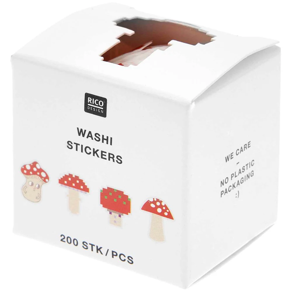 Paper Poetry Big Reds Mushroom Washi Stickers Roll