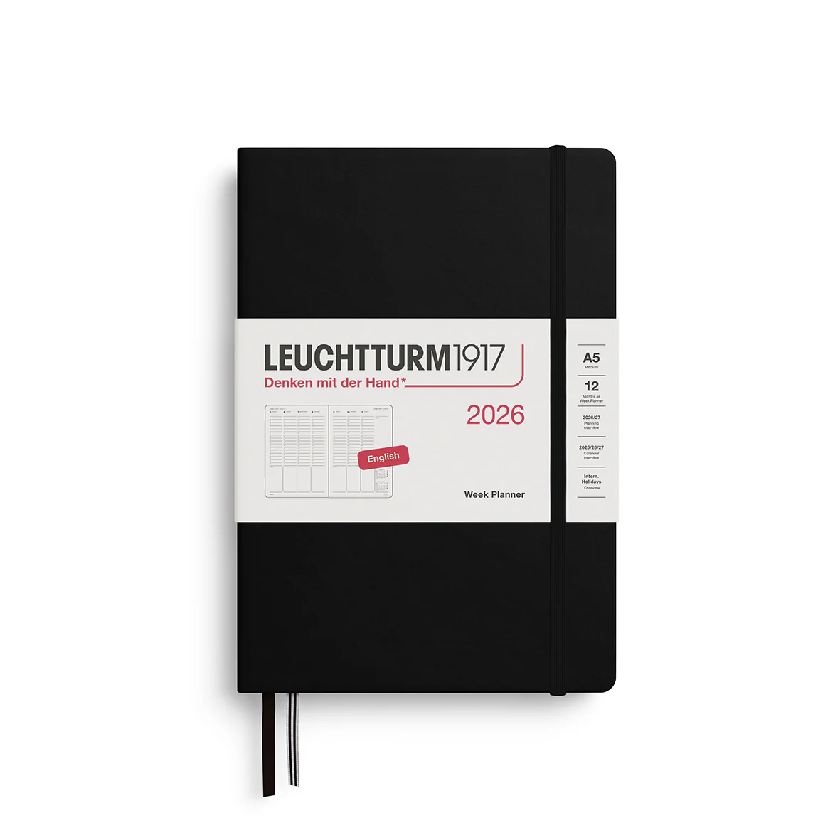 Week Planner Medium (A5) 2026 - Black