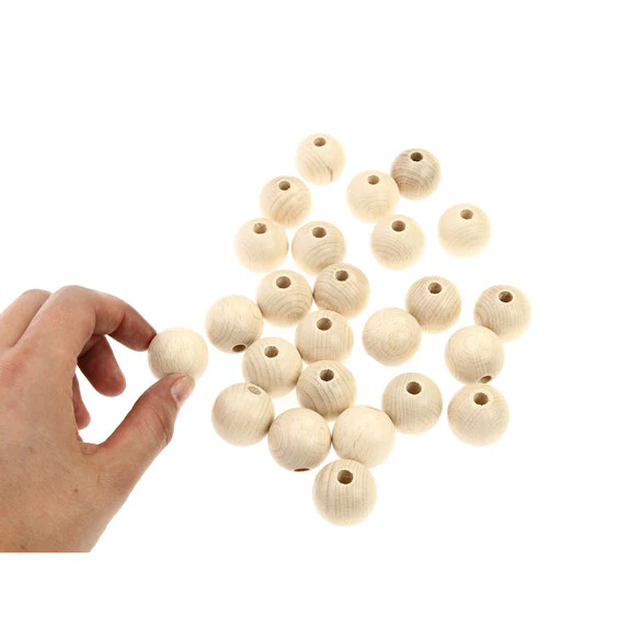 Whitewood Beads 25mm - 25 Pk - Image 2