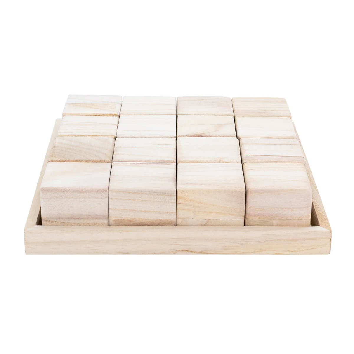 Wooden Cube and Tray Set - 16 cubes - Image 2