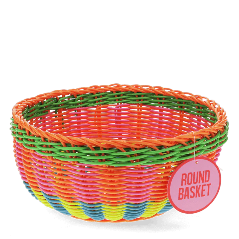 Woven plastic basket - Round