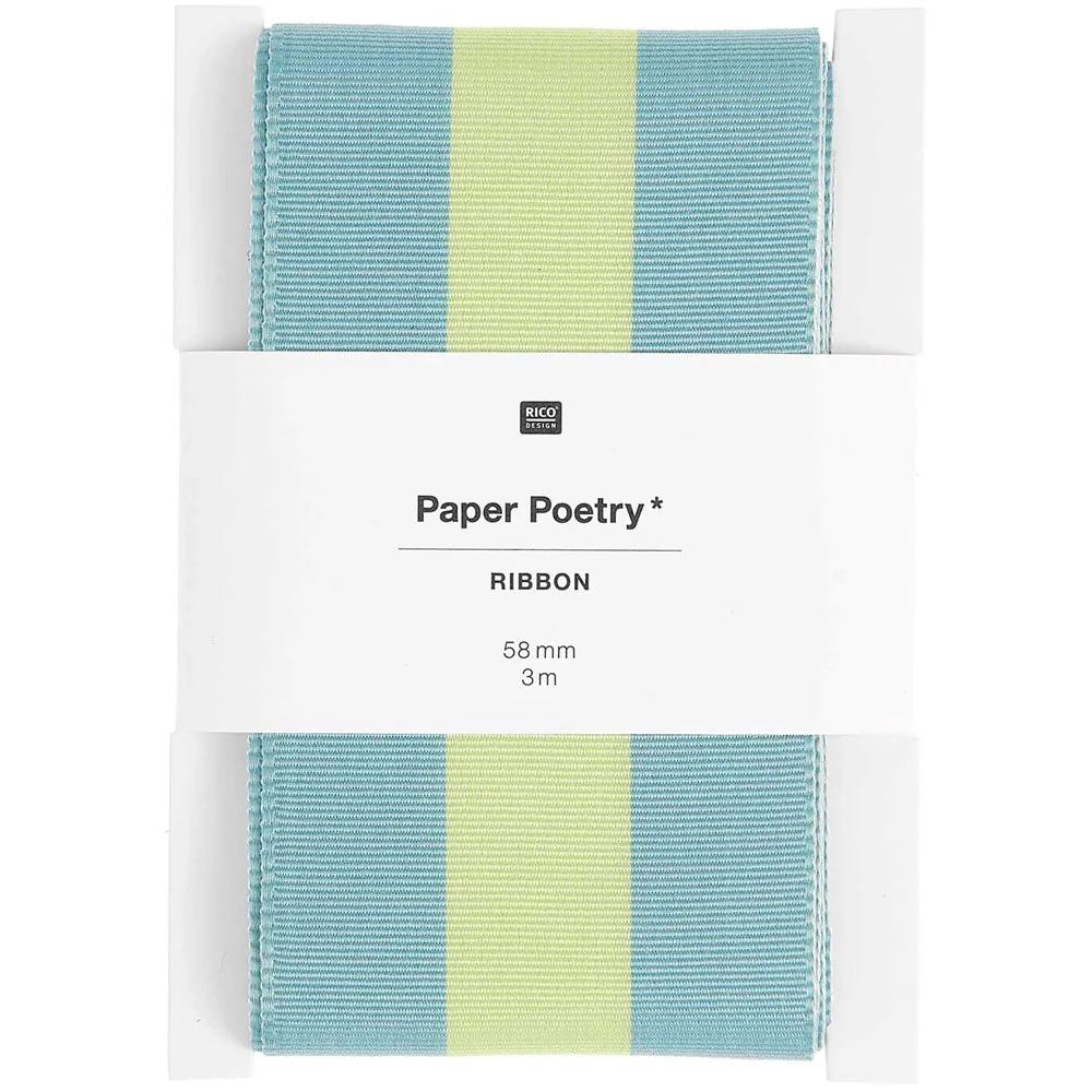 Paper Poetry Woven Ribbon Stripes Blue / Green
