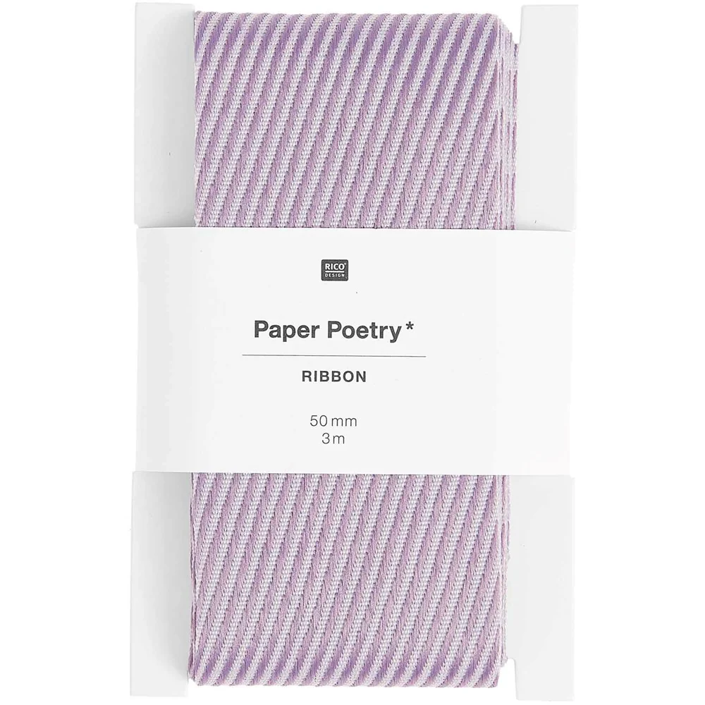 Paper Poetry Woven Ribbon Diagonal Stripes Rose / Purple