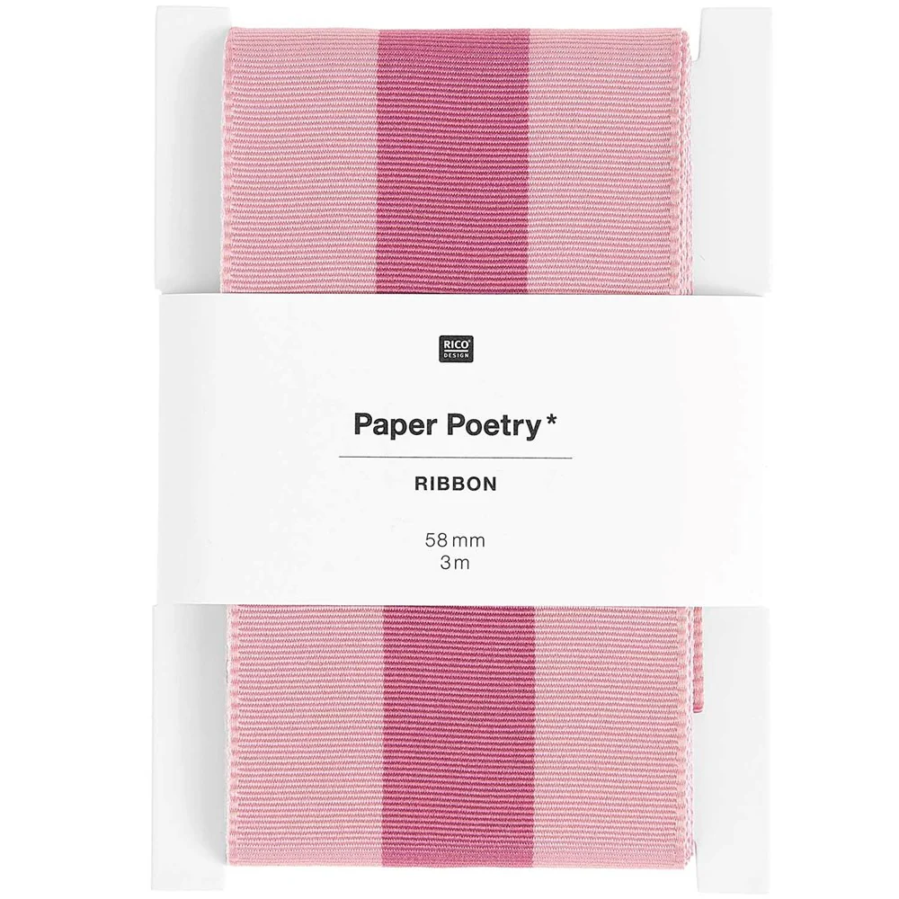 Paper Poetry Woven Ribbon Stripes Dusky Pink / Violet