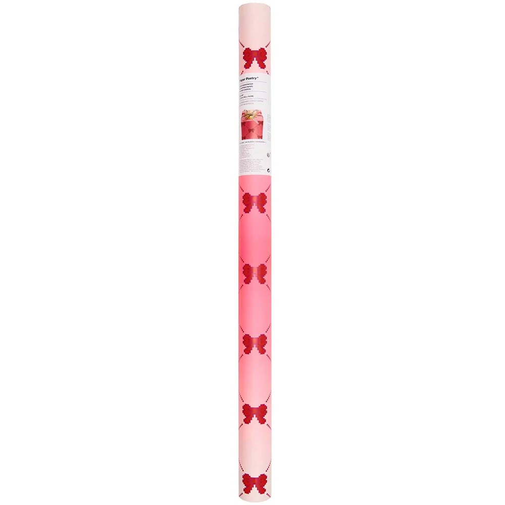 Paper Poetry Wrapping Paper Pixel Bows Neon Pink